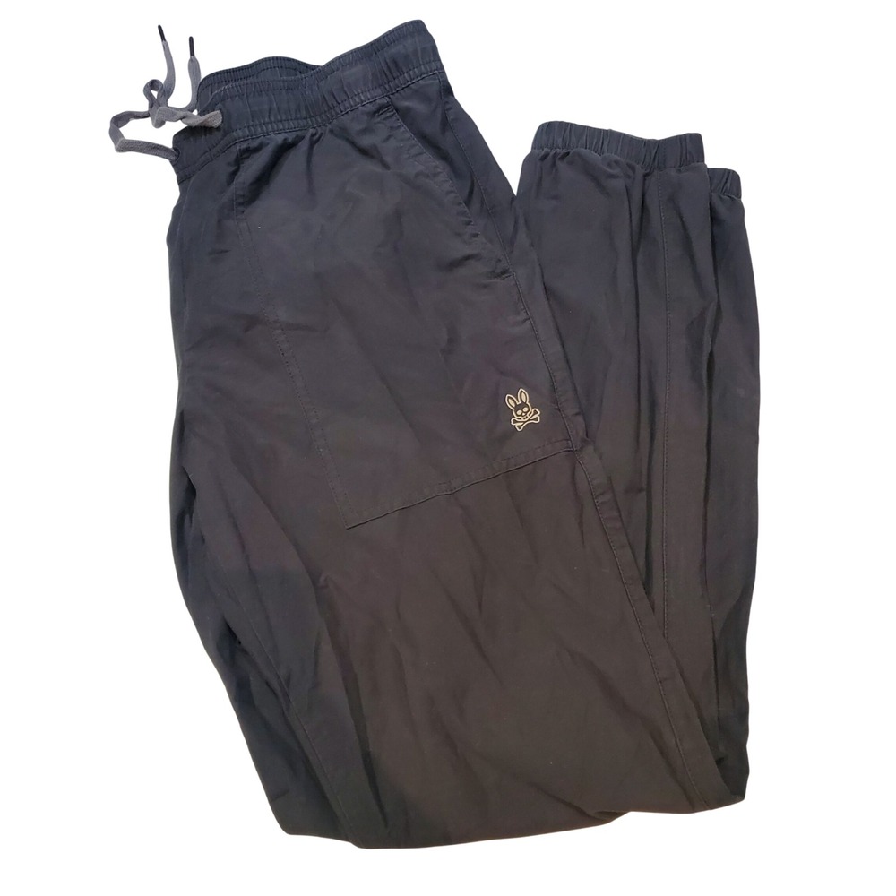 Psycho Bunny Men's Jogger Pants - Charcoal Grey / Black - Size 32